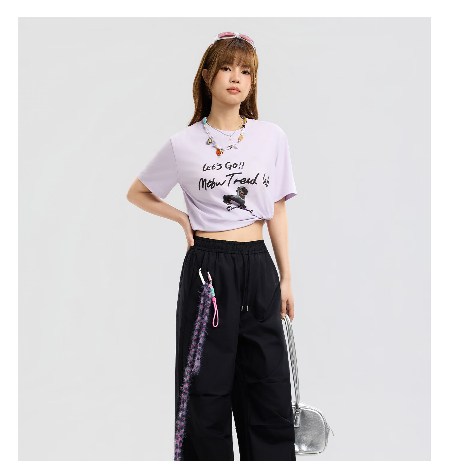 Metersbonwe Women's Casual Wide-Leg Pants 2026 Summer New Outdoor Sports Loose High-Waist Paratrooper Pants 15