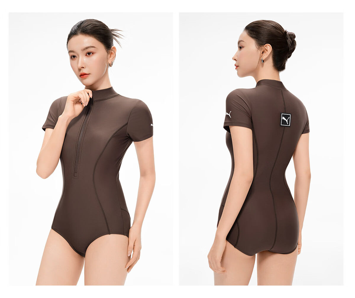 PUMA Women's One-Piece Swimsuit 2026 New Slimming Tummy Control Conservative Plus Size Swimwear for Hot Springs 33