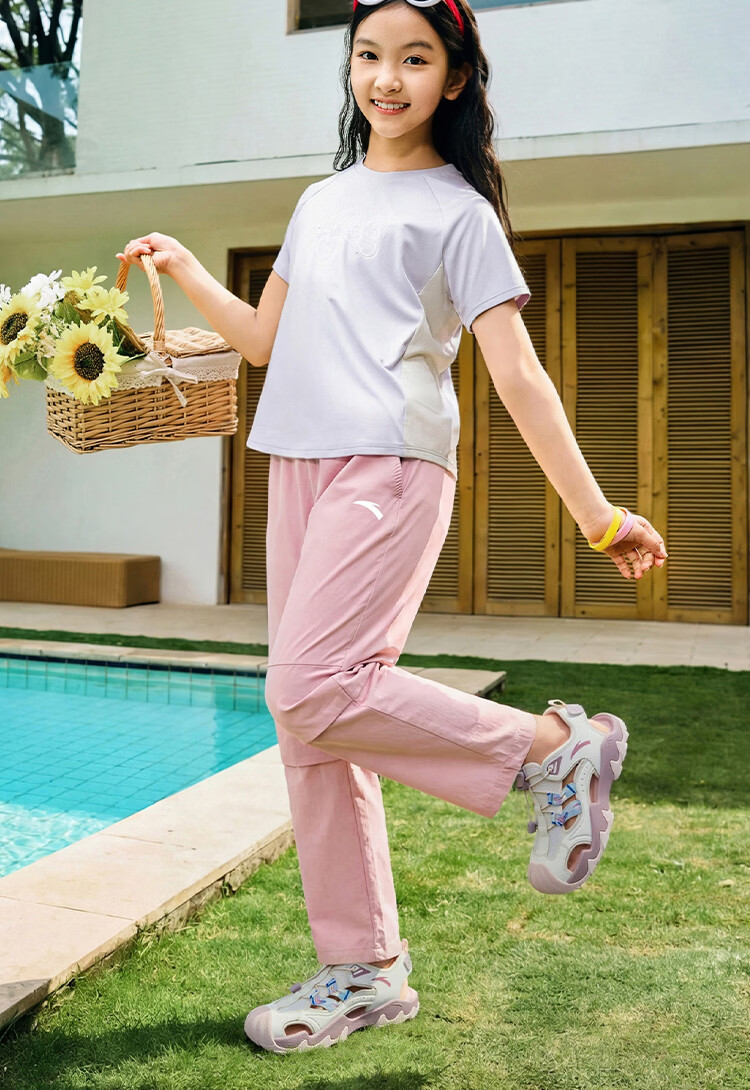 Anta Kids Pants Boys Girls Summer Breathable Loose Outdoor Cargo Sports Pants A52626509 13