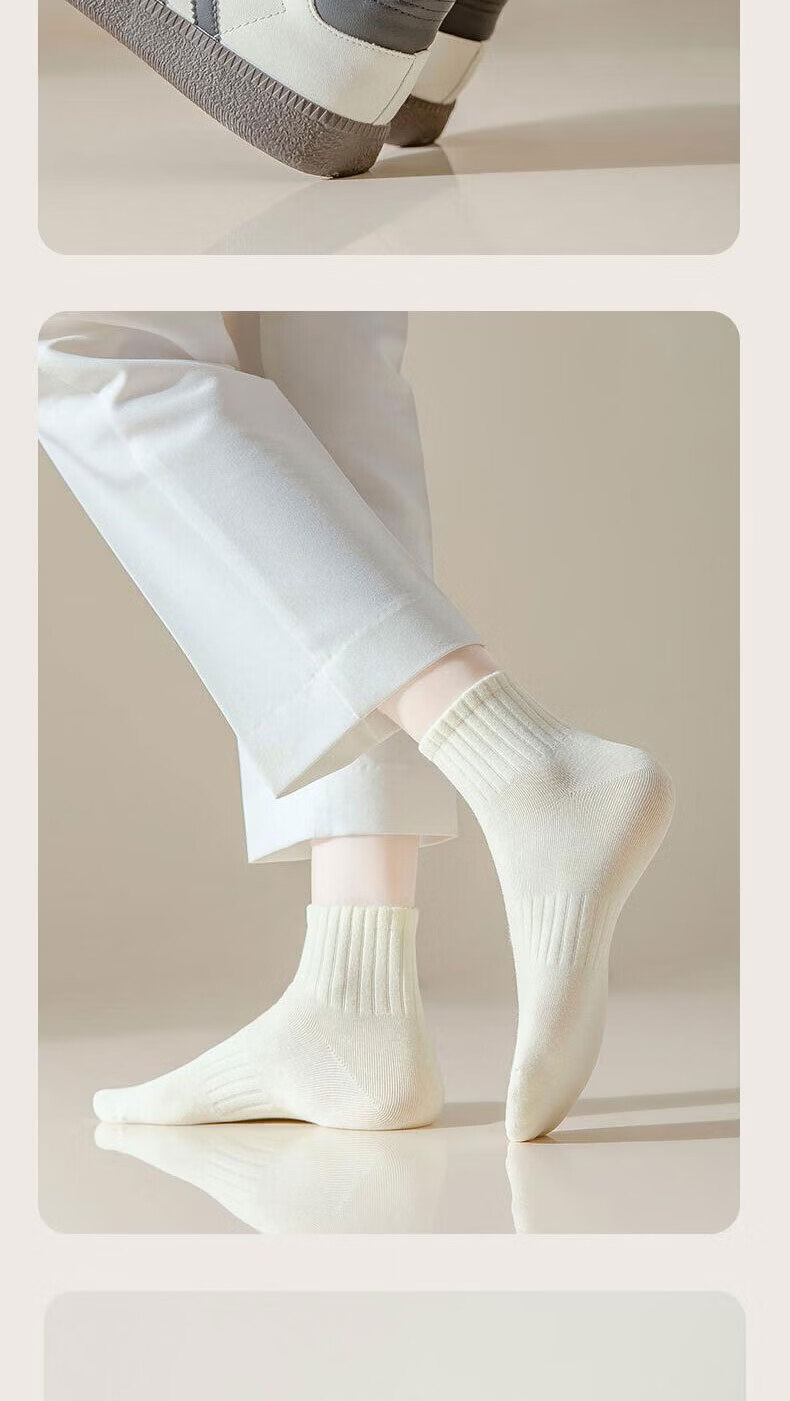 Cotton Full Women's Short Socks 100% Pure Cotton Antibacterial Odor-Resistant Breathable Sports Low-Cut Ankle Socks 6 Pairs 16