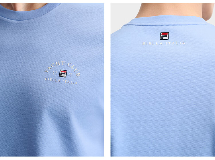FILA Official Men's Knitted Short Sleeve Shirt 2026 Summer Fashion Casual Simple Basic Crew Neck T-Shirt 9