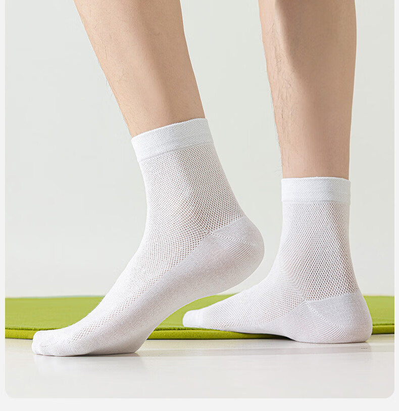 Bingxue Cotton Socks Men Pure Cotton Antibacterial Deodorant Ultra-thin Mesh Breathable Sweat-absorbent Short Mid-calf Socks Spring Autumn 3
