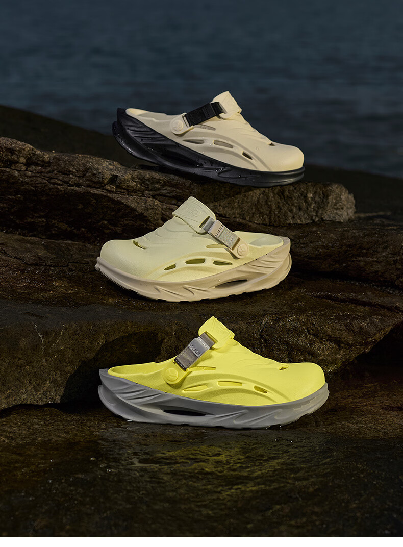 ENBO Thick Sole Hollow Breathable Hole Shoes Comfortable Men's Closed Toe Casual Versatile Beach Shoes Cloud Sand 41 (255mm) 12