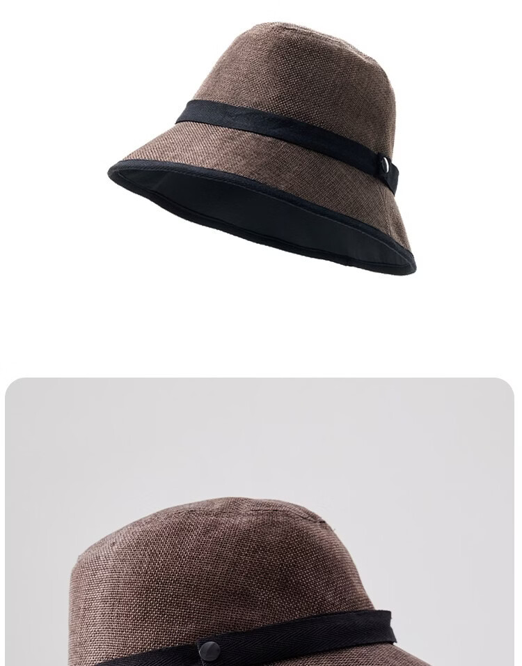 Lagur Japanese Linen Feel UPF100+ Sun Protection Breathable Summer Sun Hat Fisherman Hat New Coffee Color 15