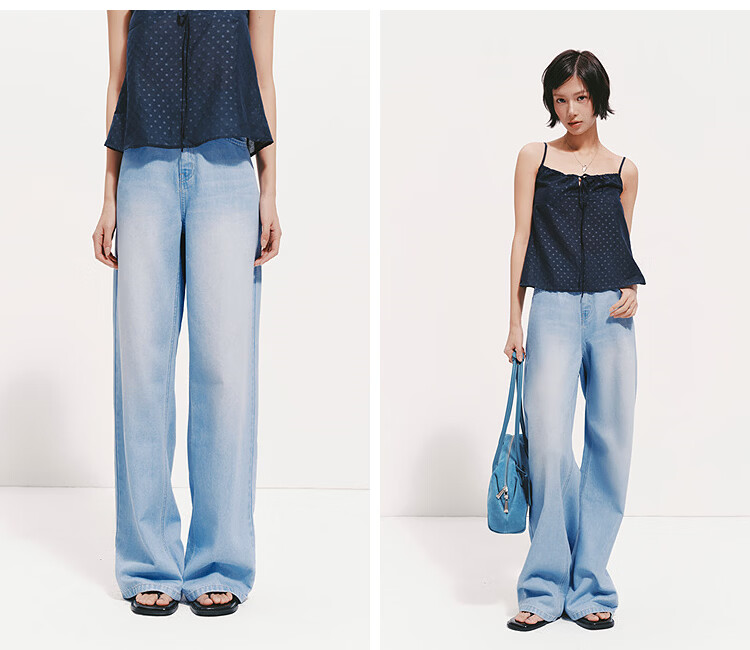 Semir Senrou Women's Summer Cool Antibacterial Wide-Leg Jeans 2026 Long Leg Floor-Length Pants 109326124011 4