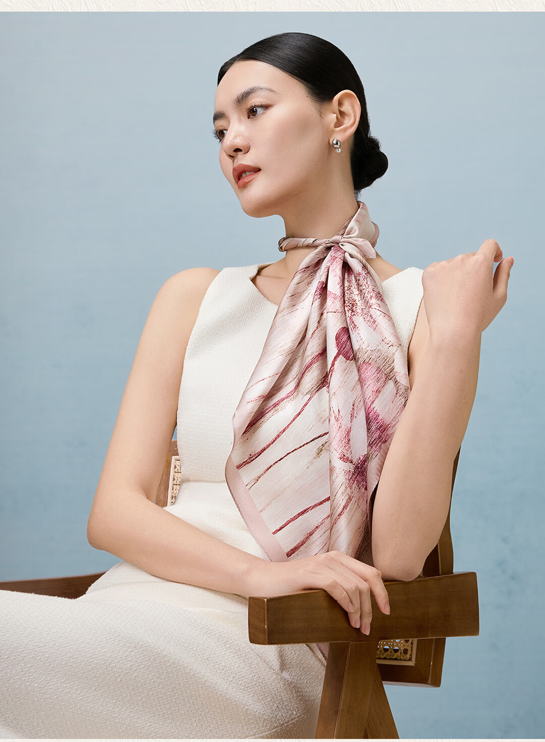 Shanghai Story 100% Mulberry Silk Satin Printed Square Scarf Elegant Women's Silk Scarf Gift for Mom and Girlfriend 8