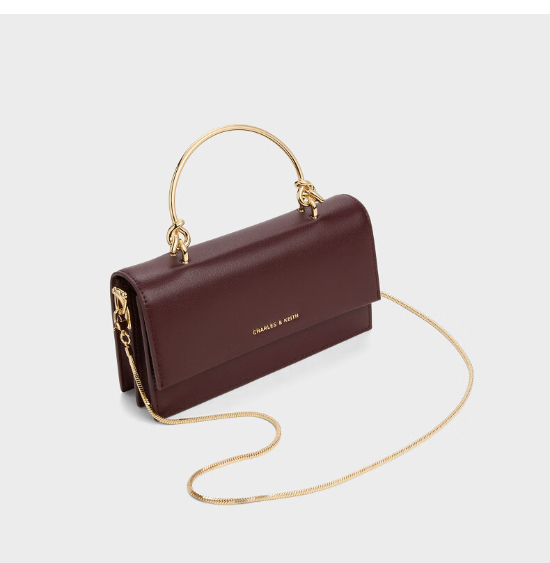CHARLES&KEITH Textured Handbag, Chain Strap Crossbody Shoulder Bag, Women's Small Square Purse, Birthday Gift, CK6-10840559 34