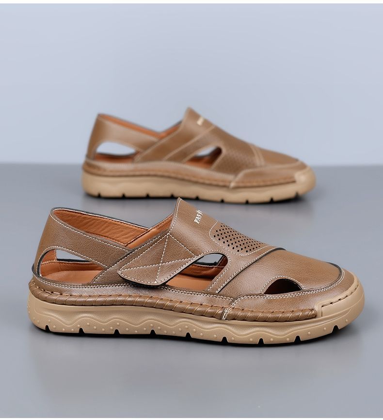 Jingzhenlianggong New Casual Sandals High-Grade Ultra-Soft Men's Breathable Sandals Wear-Resistant Non-Slip Yellow [Classic Model] Size 42 31