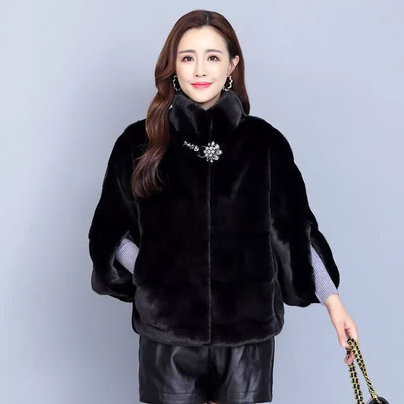 海宁皮草海宁水貂毛皮草女貂皮大衣女款整貂短款马甲披肩斗篷外套