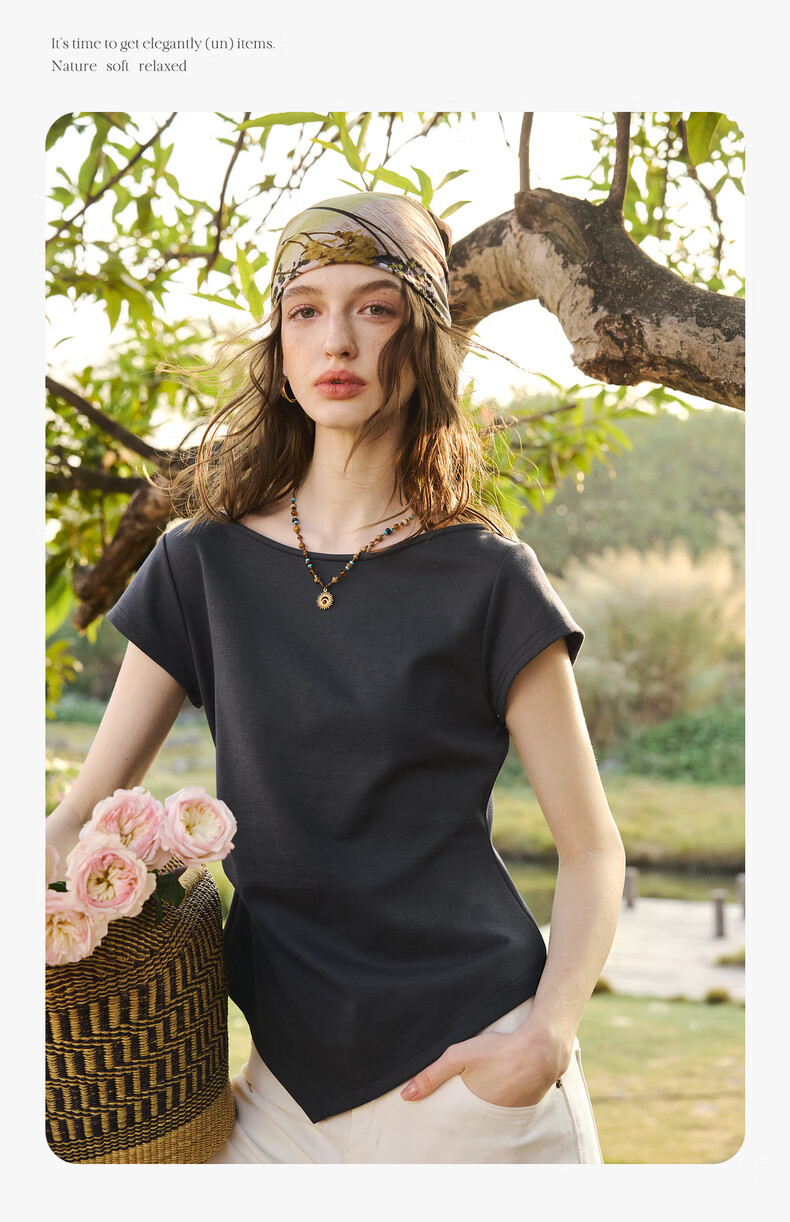 Olrain Women's Casual Short Sleeve T-Shirt Summer Off-Shoulder Waist Slim Fit Top Gray L 11