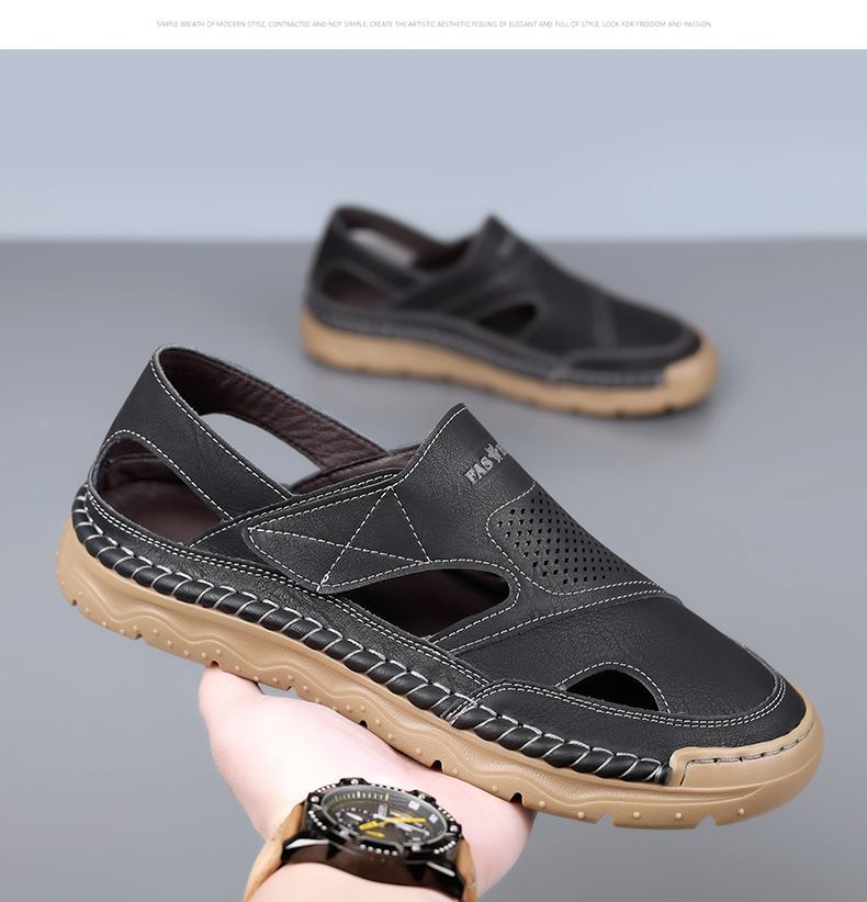 Jingzhenlianggong New Casual Sandals High-Grade Ultra-Soft Men's Breathable Sandals Wear-Resistant Non-Slip Yellow [Classic Model] Size 42 26