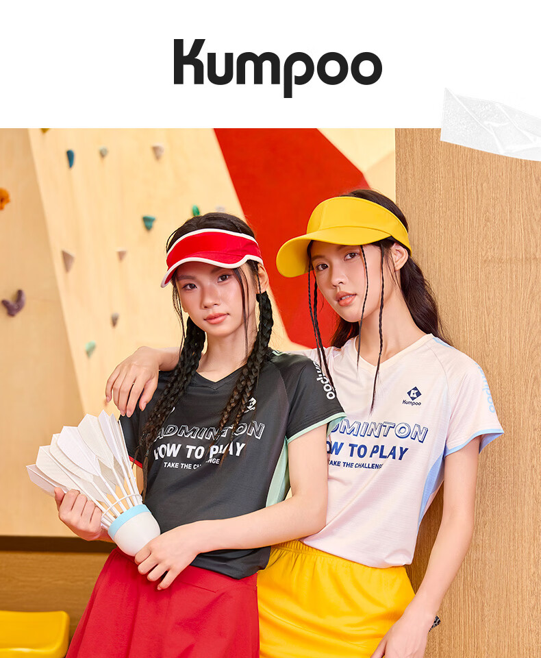 KUMPOO 26th Anniversary New Badminton Shirt Short Sleeve Loose Fit Fashionable Versatile K261W-1729 Pink L 1