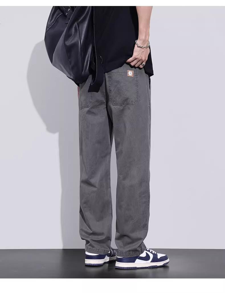 Playboy Pure Cotton Casual Pants Men Summer Thin Loose Straight Cargo Pants Trendy Brand Versatile New Sports Wide-Leg Trousers 17
