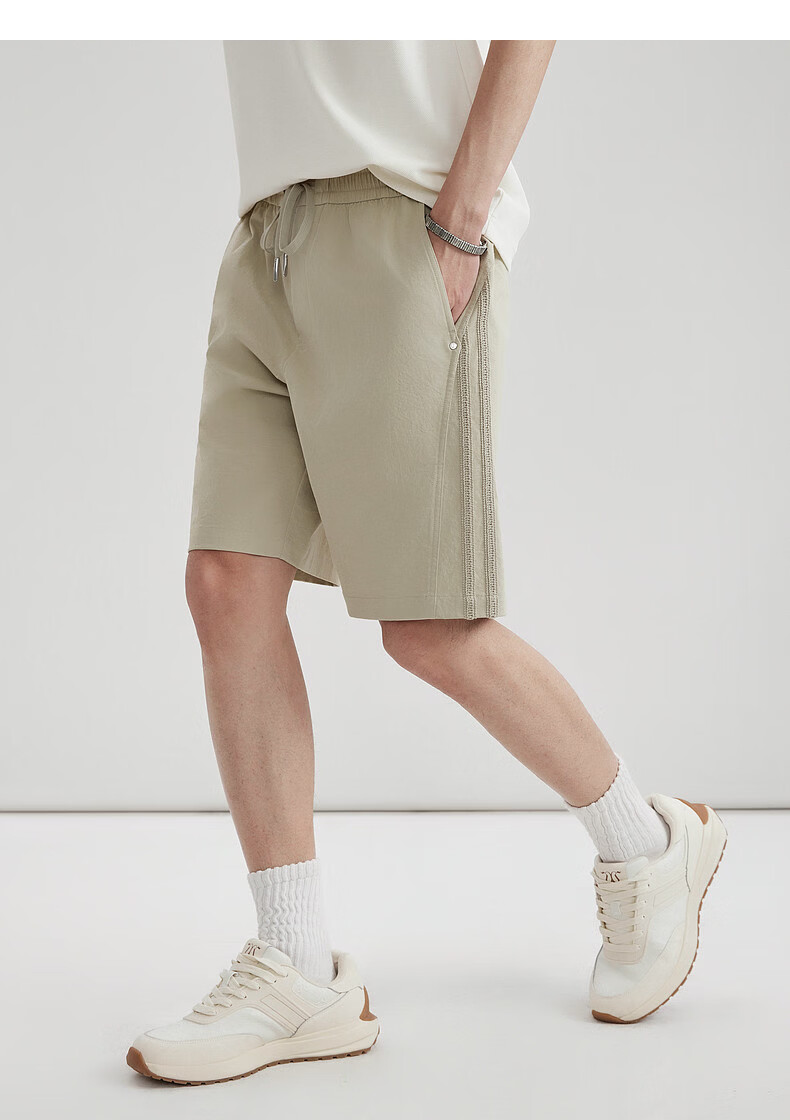 CABBEEN 3D Woven Tape Men's Shorts Side Tape Light Sporty Casual Summer 2026 Short Pants 18