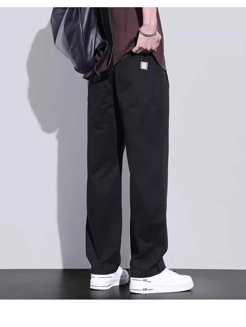 Playboy Pure Cotton Casual Pants Men Summer Thin Loose Straight Cargo Pants Trendy Brand Versatile New Sports Wide-Leg Trousers 27