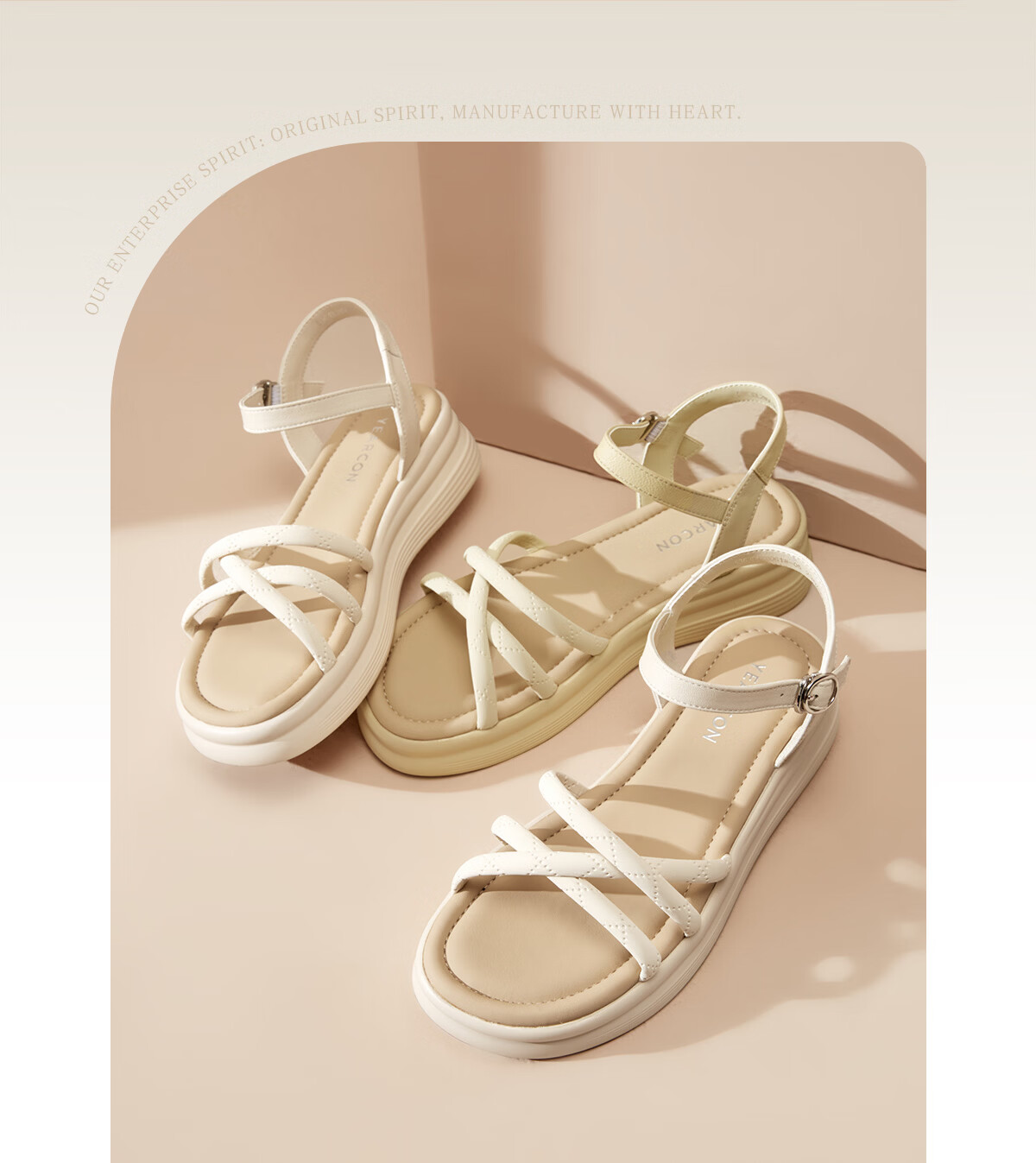 Eierkang Women's Summer Thick-Soled Comfortable Casual Sandals Flat Versatile Roman Sandals 28061W Light Green Size 40 2
