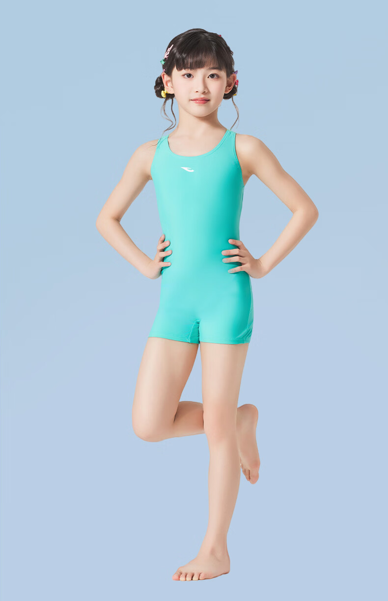 Hosa Girls' One-Piece Square-Leg Racing Swimsuit for Children, Youth Training and Competition Swimwear 20