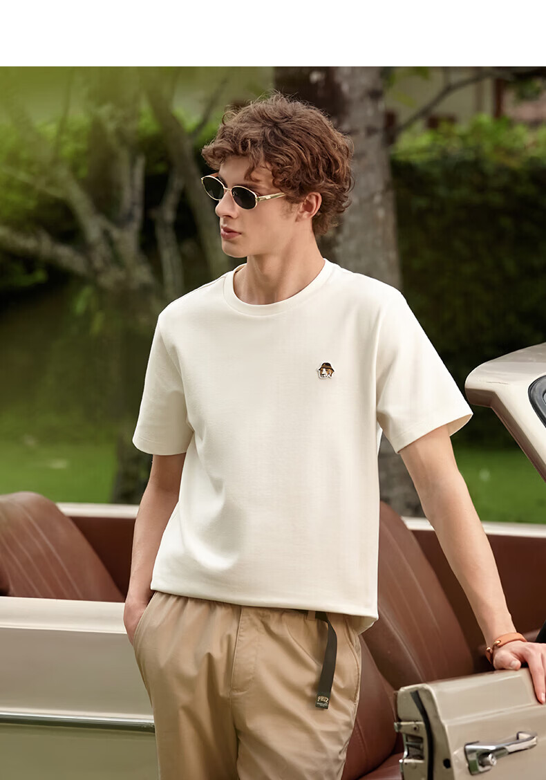HAZZYS Men's 2026 Summer PHIZ Waffle Knit Crew Neck Short Sleeve T-Shirt ASTZE0DBI67 8