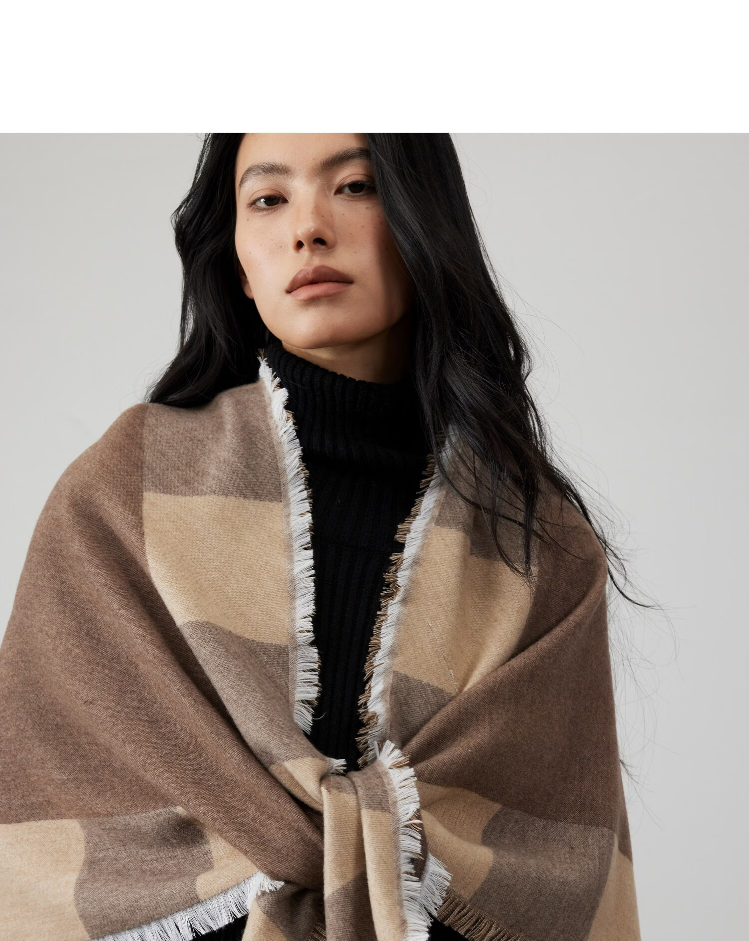 Lagur Blue Moment Tranquil Blue Fine Wool Triangle Scarf and Shawl Dual-Use Warmth Tranquil Blue 26
