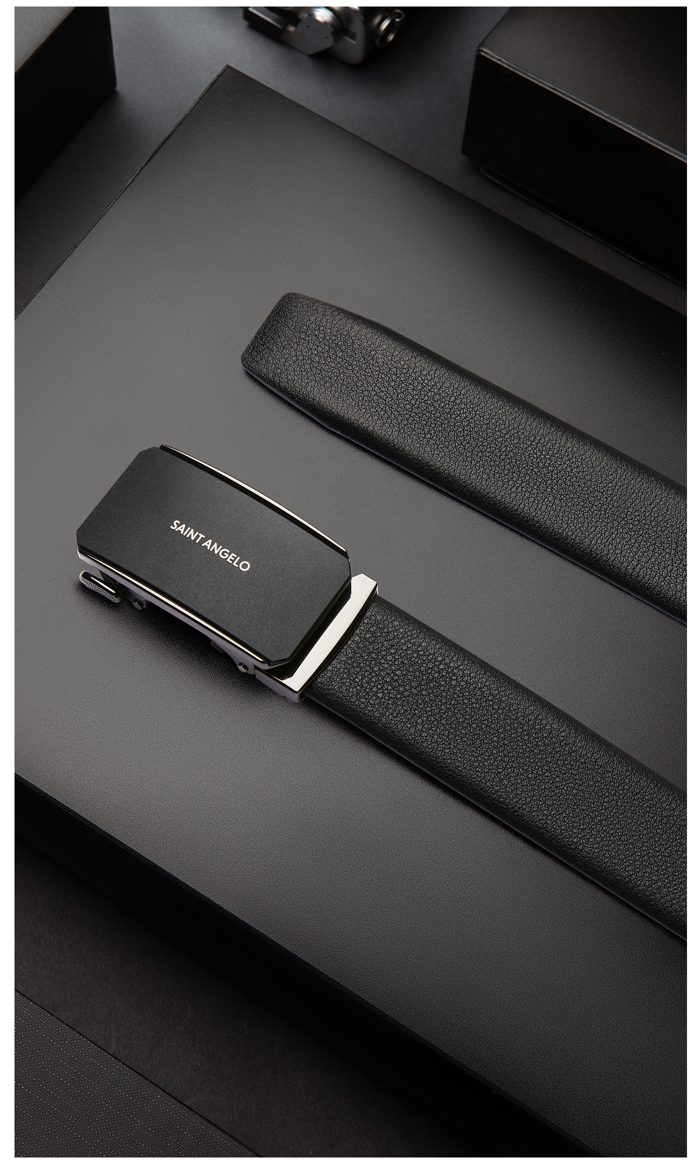 Baoxiniao Men's Genuine Leather Belt 2026 New Automatic Buckle Business Casual Waistband 115cm 2