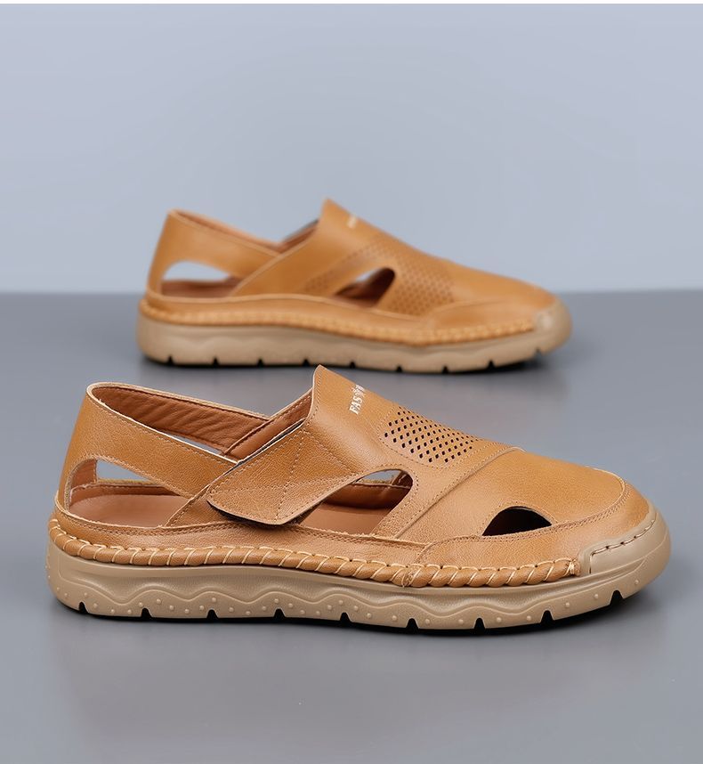 Jingzhenlianggong New Casual Sandals High-Grade Ultra-Soft Men's Breathable Sandals Wear-Resistant Non-Slip Yellow [Classic Model] Size 42 19