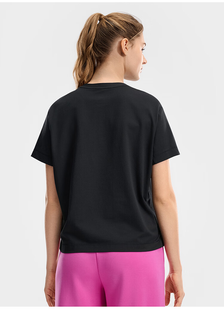 FILA Women's Knitted Short Sleeve T-Shirt 2026 Summer Fitness Sports Colorblock Letter Loose Tee (Sun Qiantong Edition) 14