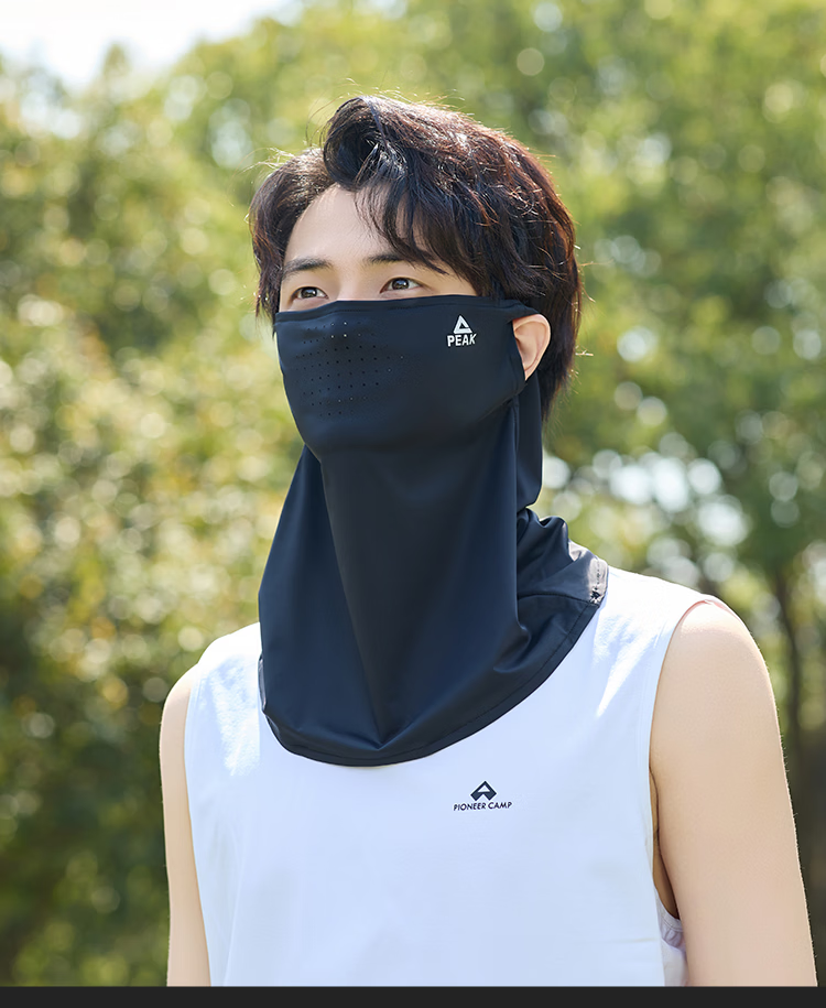 Peak Men's Outdoor Fishing Cycling Ear-Hook Sun Protection Face Mask UV Shield Lightweight Breathable Cooling Ice Silk Face Bikini 9