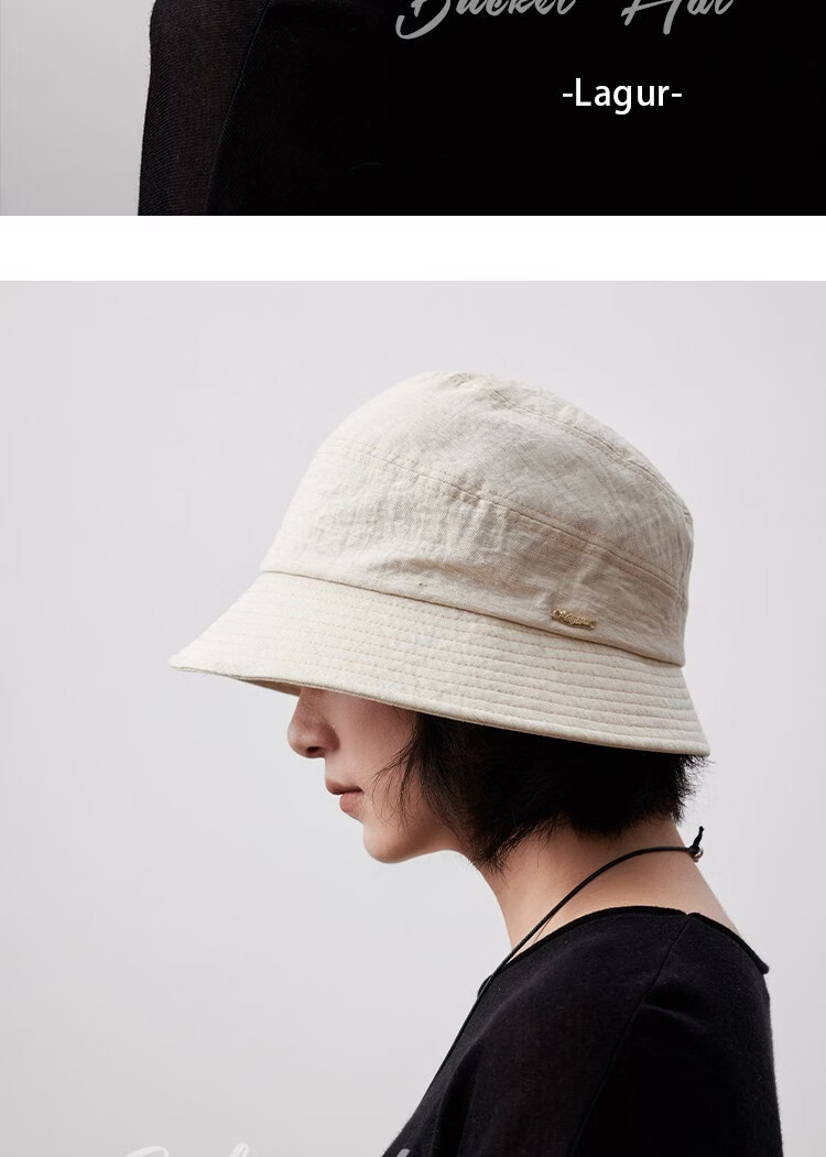 Lagur Cooling Linen "Nature's Essence" Sun Protection Fisherman Hat Small Brim Versatile Summer Sunshade New Style Off-White 16