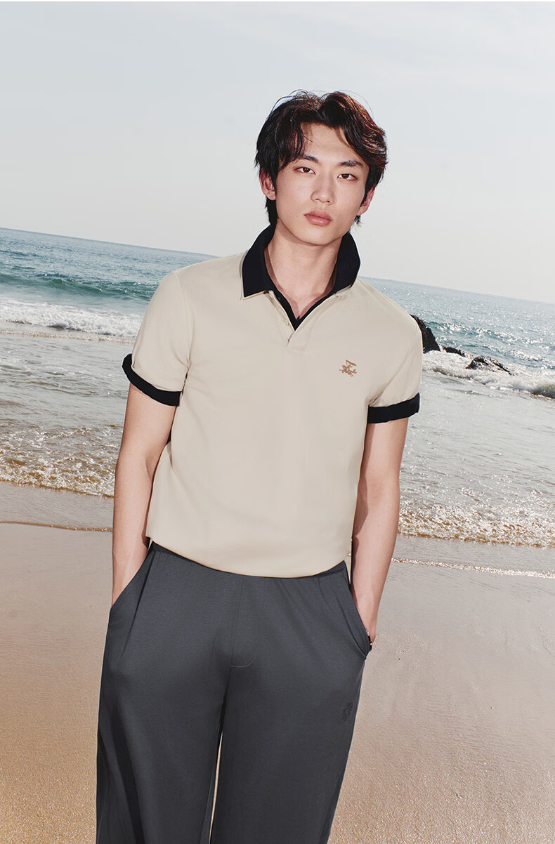 GXG Cool Quick-Dry Men's Slim Fit Polo Shirt with Spurs Embroidery Short Sleeve T-Shirt 2026 Summer New Arrival 17