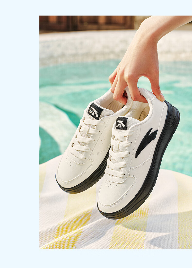 Anta Light Step V2 Lightweight Soft and Elastic Men's Sneakers Summer Breathable Couple's White Shoes Thick Sole Durable Height Increasing Casual Shoes 18