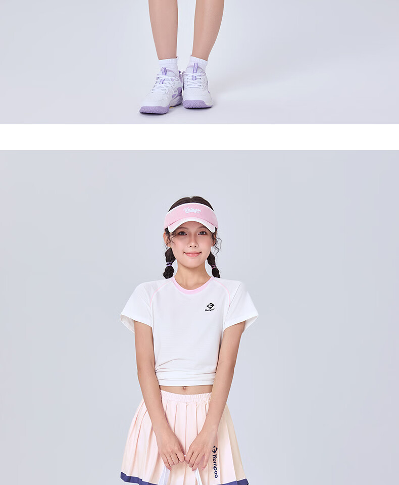 KUMPOO 26th Anniversary New Women's Badminton Short Sleeve Shirt Loose Comfortable Versatile Xunfeng K261W-1730 White S 15