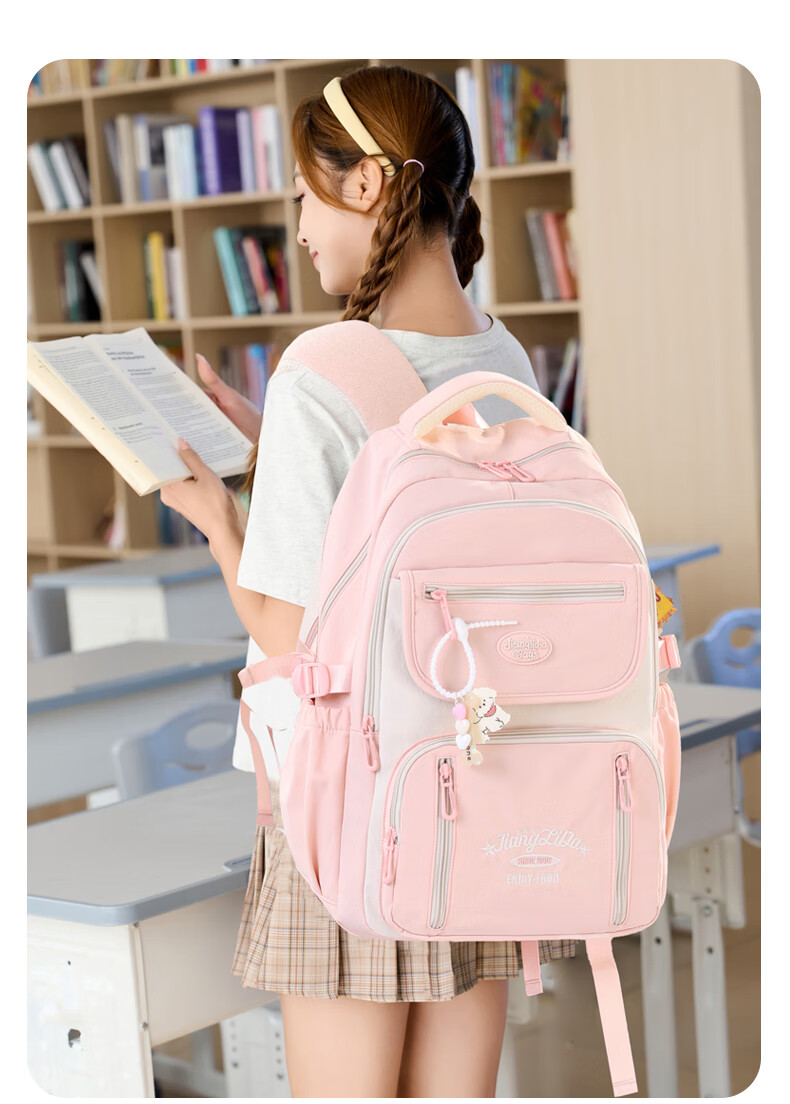 Anyshine Elementary School Girls Large Capacity Lightweight Backpack for Grades 4-6, High-Value Anti-Burden School Bag for Middle and High School Students 11