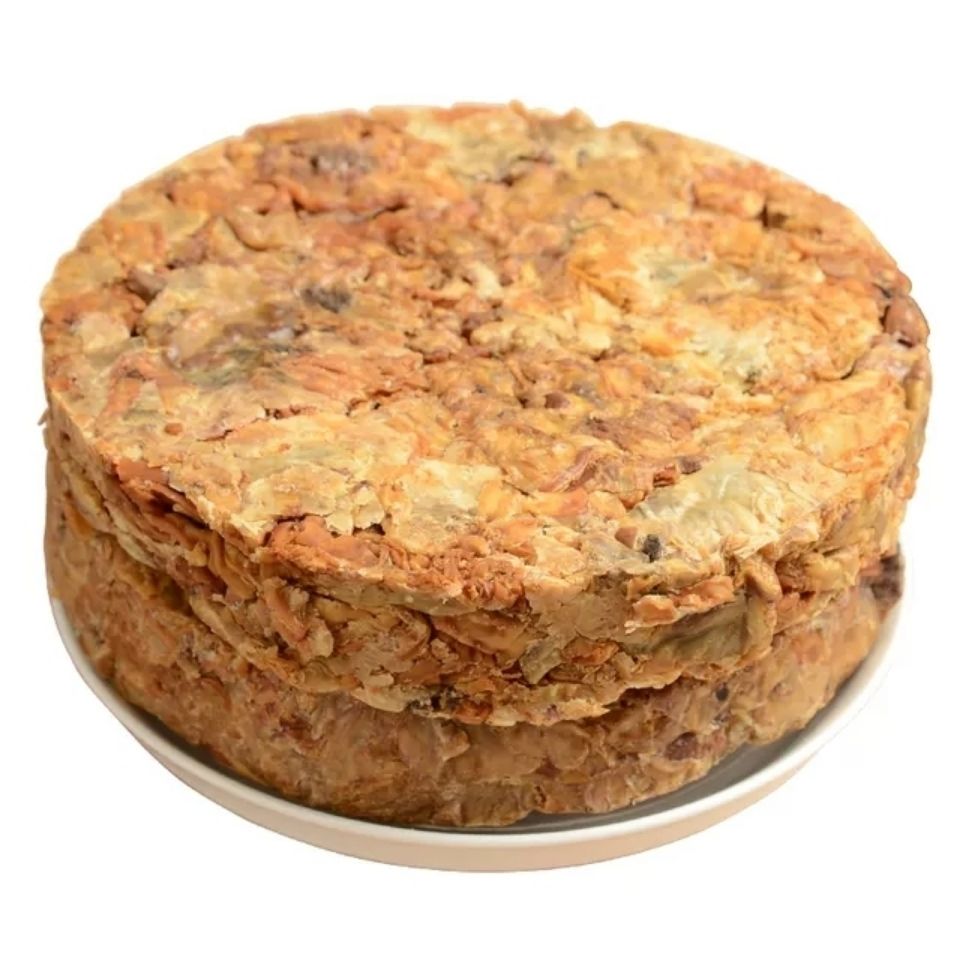 晨臻 花脂饼脂渣青岛特产猪油渣压缩围心肉饼猪花油猪干即食一斤 500g