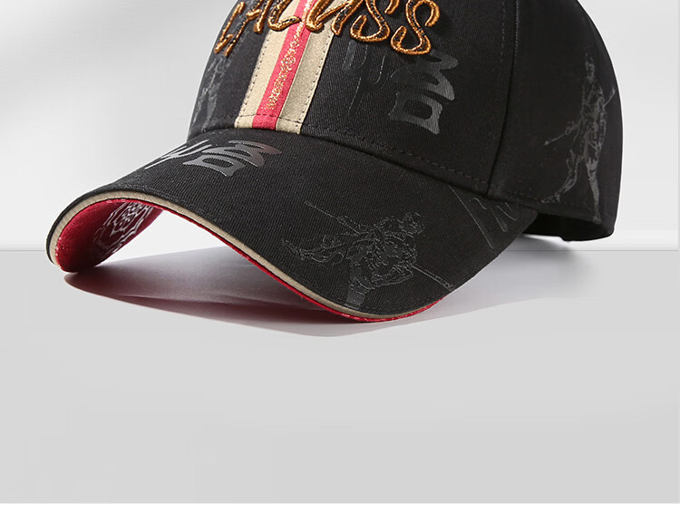 CACUSS Men's Spring Summer New Pure Cotton Hard Top National Style Printed Baseball Cap Light Khaki 2