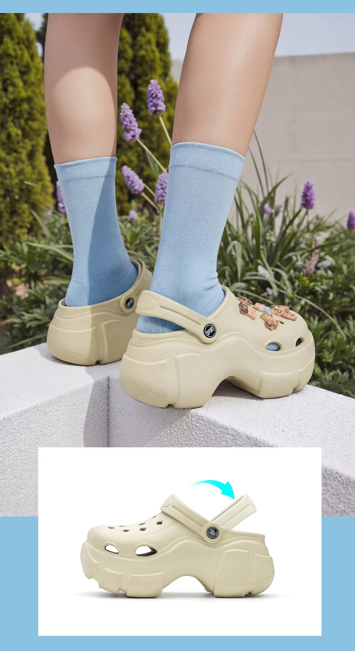Soft Thick-Soled Women's Summer 2026 New Height-Increasing Beach Sandals Non-Slip Odor-Resistant Closed-Toe Slippers for Outdoor Wear 8
