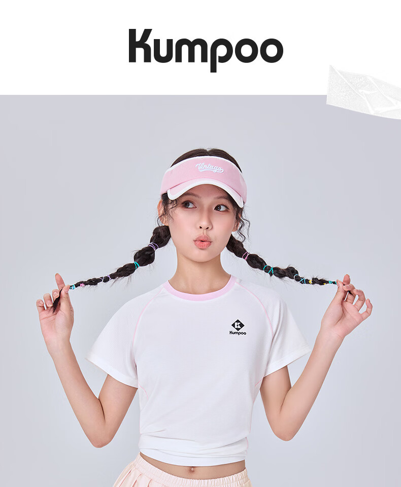 KUMPOO 26th Anniversary New Women's Badminton Short Sleeve Shirt Loose Comfortable Versatile Xunfeng K261W-1730 White S 1