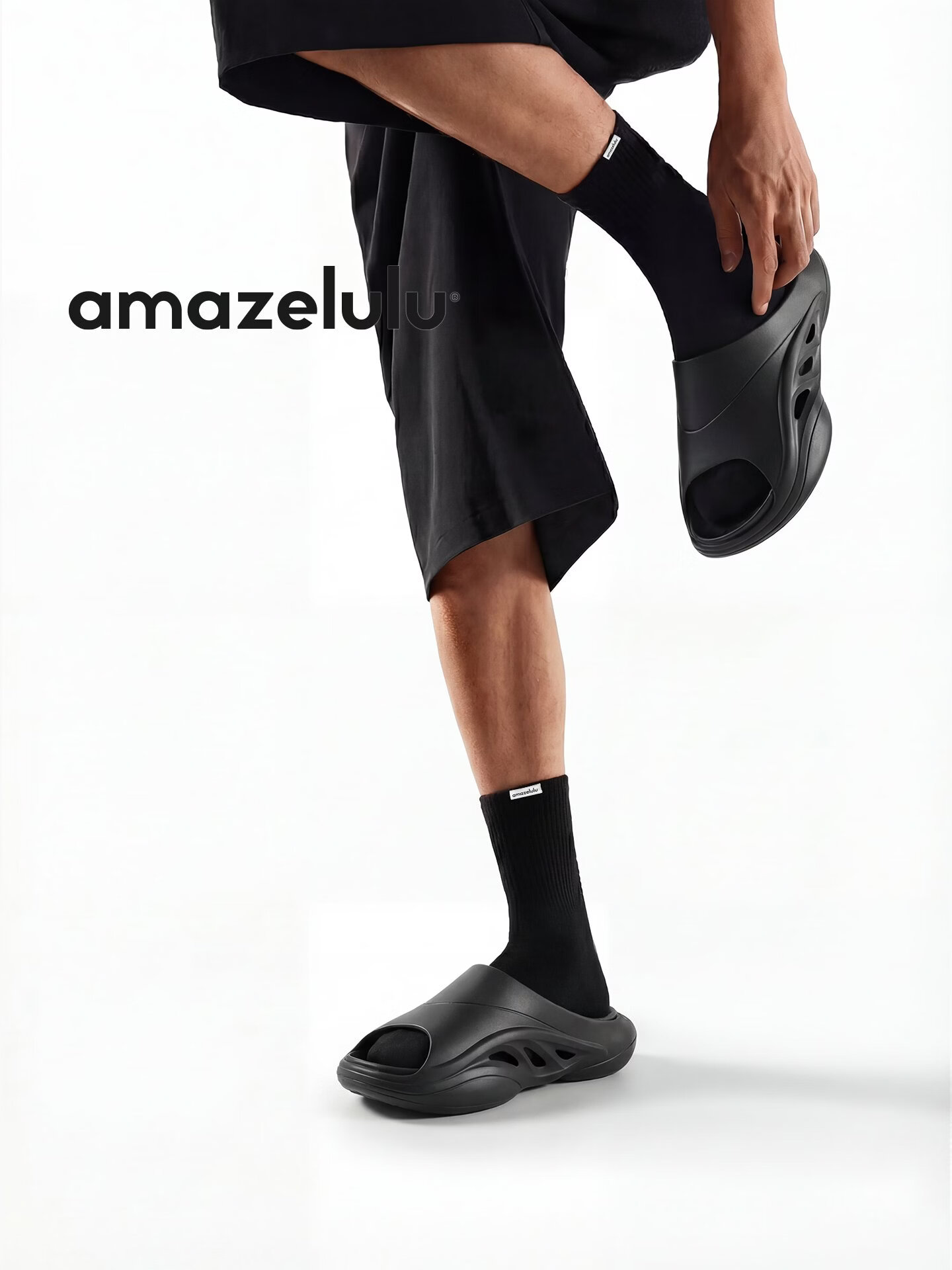 AMAZE-LULU Men's Summer Sports Slippers Non-Slip EVA Soft Sole Silent Deodorant White Size 44-45 1