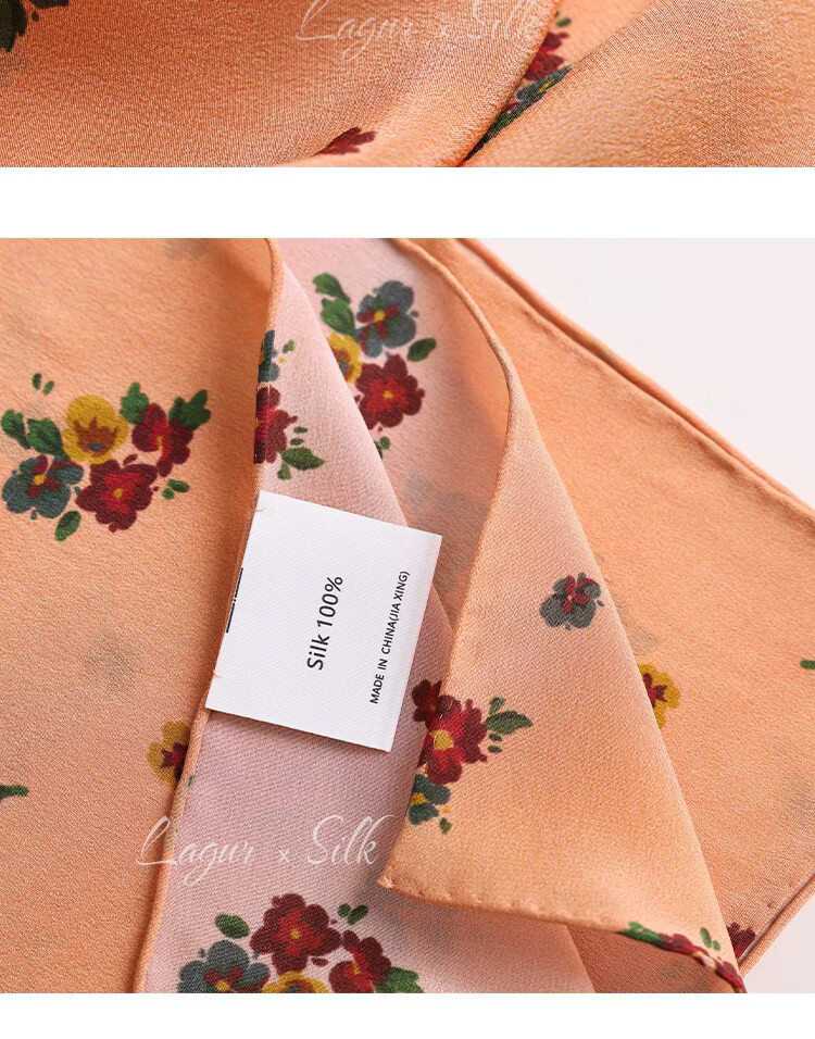 Lagur Nostalgic "Oriental Aesthetic" Vintage Red Mulberry Silk Scarf Square Hong Kong Style Women's Gift for Mom Camellia Red 30