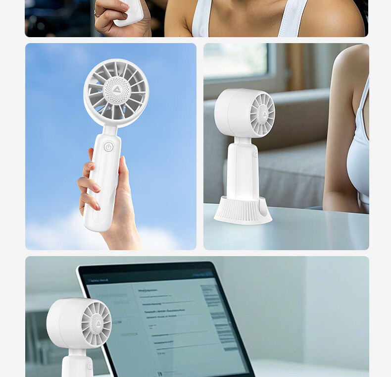 PEAK Handheld Mini Portable Rechargeable Fan, High Airflow, Long Battery Life, Quiet, Suitable for Students, Children, Babies, Outdoor Use 11