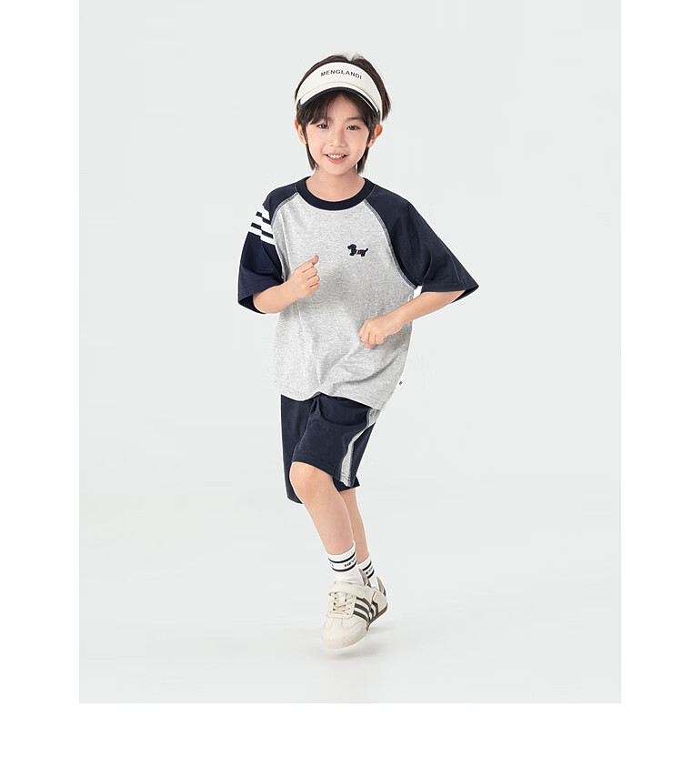 Duoduo Kids Pure Cotton Cooling College Style Set Boys 2026 Summer Raglan Short Sleeve Shorts Two-Piece Sportswear 20