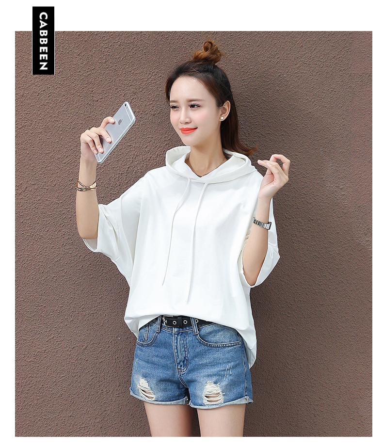 夏季薄款休闲卫衣女短袖超火ins卫衣女薄款2020夏季韩版洋气带帽衫很