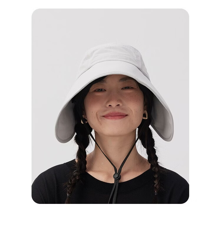 Lagur Large Brim Sunshade Lightweight Sun Protection Fisherman Hat for Women with Ponytail Hole Black 19