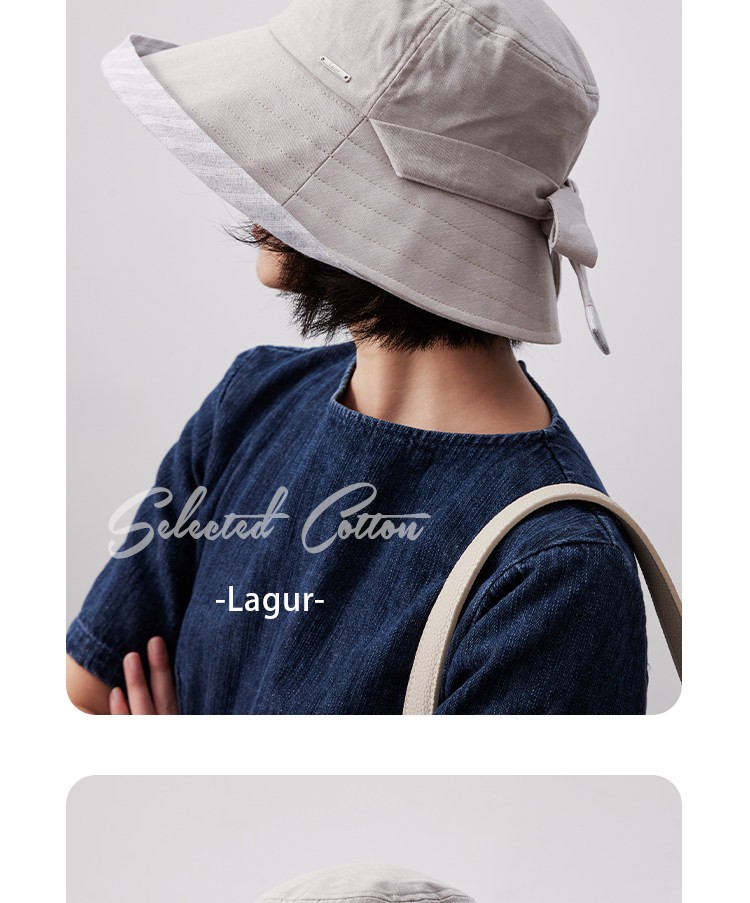 Lagur 100% Cotton Japanese-Style Wide Brim Fisherman Sun Hat UV Protection Summer Women's Sky Blue 16