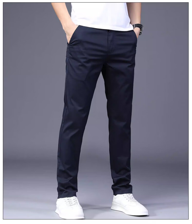 Playboy Summer Lightweight Men's Casual Pants Pure Cotton Loose Straight-Leg New Trendy Brand Versatile Stretch Trousers for Men 22