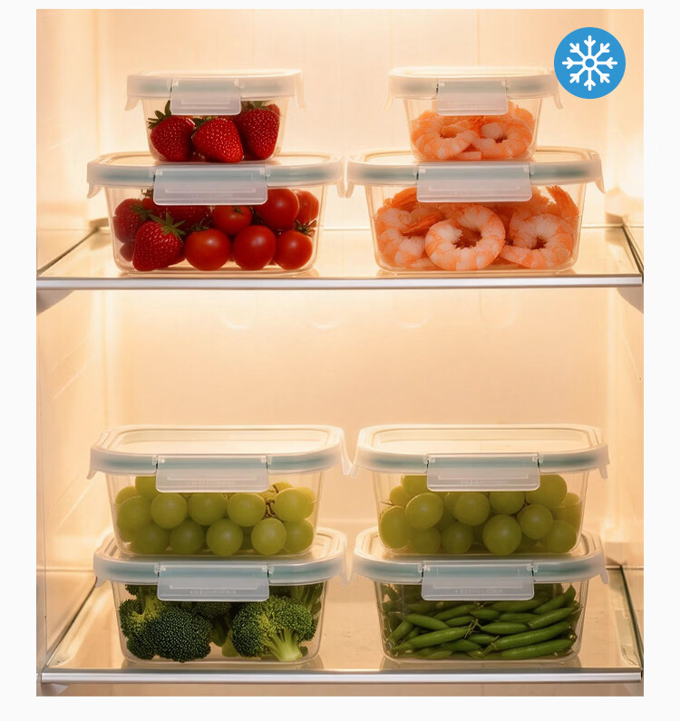 JD Original Food Storage Containers, Refrigerator Organizer Boxes, Food-Grade Sealed Set for Noodles And Grains, Meal Containers, 3.5L, Pack of 2 6