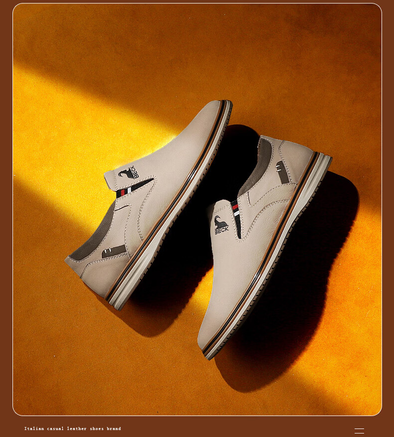 Men's New Genuine Sheepskin Leather Breathable Casual Business Formal Slip-On Driving Loafers 4