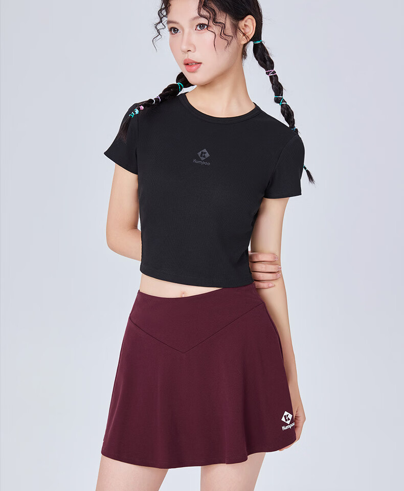 KUMPOO Women's Badminton Apparel Simple Versatile K261W-7182 Skirt Black L 8