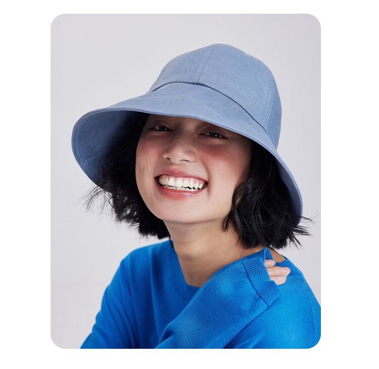 Lagur Japanese Classic Pure Linen Ponytail Outdoor Sunshade Fisherman Hat Sunscreen Hat for Women Summer Dark Blue 21
