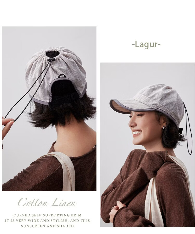 Lagur Linen Zero-Burden "Topless Baseball Cap" Sun Protection UPF100+ Sun Hat Denim Blue 13
