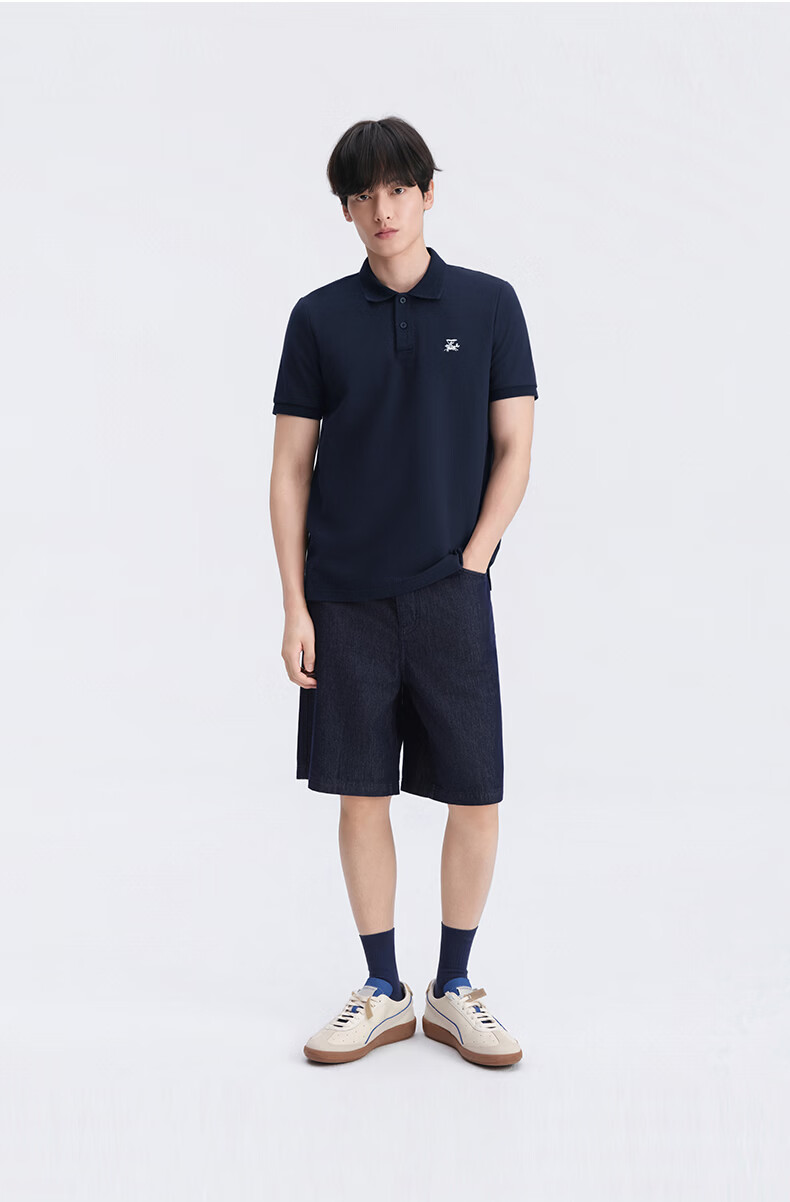 GXG Cool Quick-Dry Men's Slim Fit Polo Shirt with Spurs Embroidery Short Sleeve T-Shirt 2026 Summer New Arrival 28